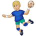 🤾🏼‍♂️ man playing handball: medium-light skin tone display on Samsung